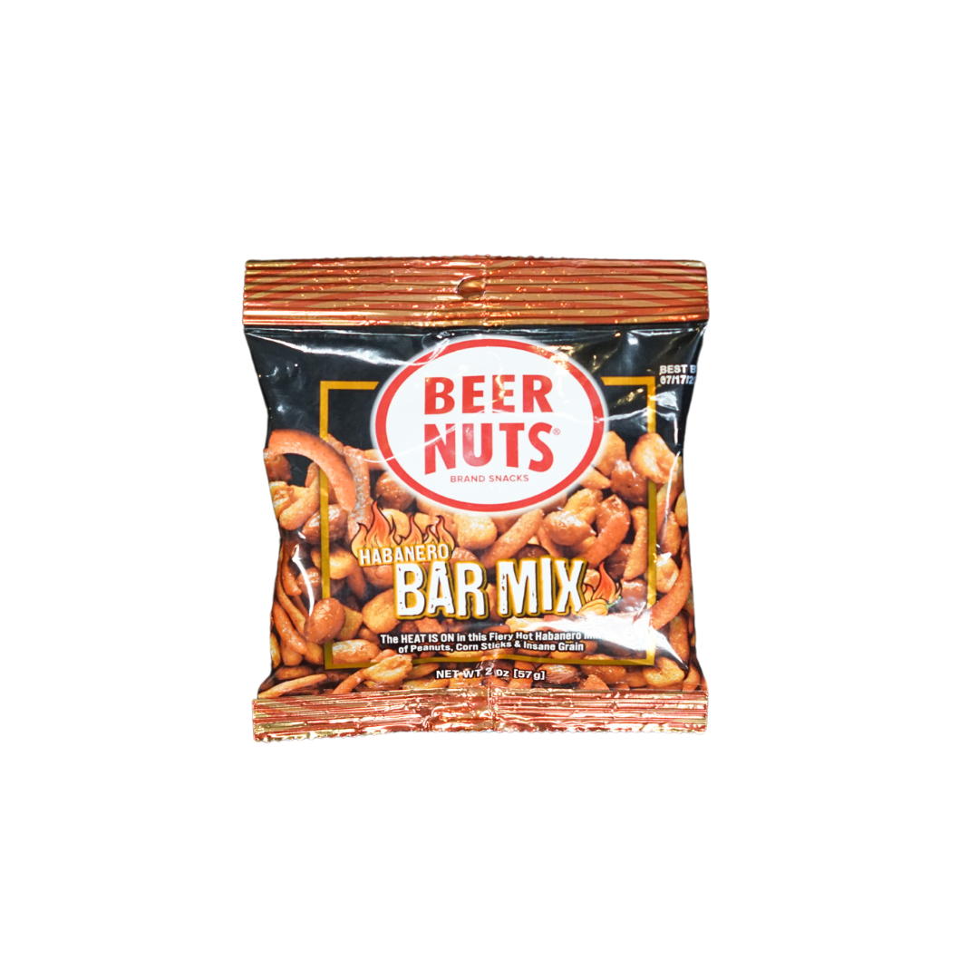 ナッツ Habanero Bar Mix 2oz Bag – BEER NUTS® Brand Snacks