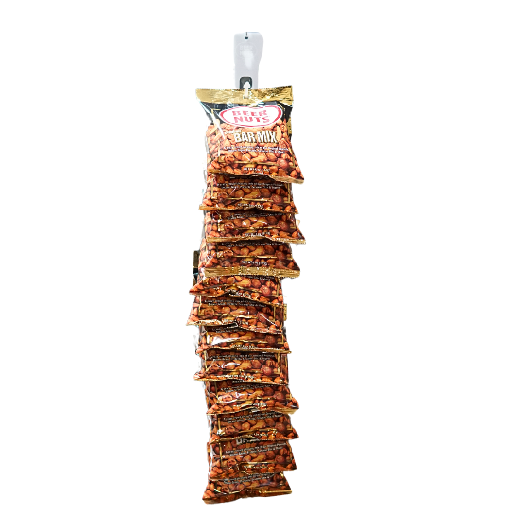 BEER NUTS Brand Snacks | Original Bar Mix 8-Count 4 oz. Clip