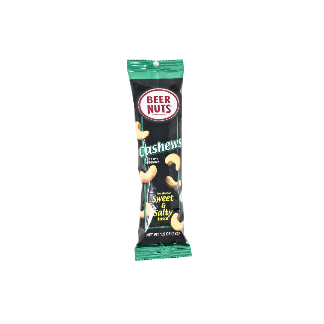 Cashews - 1.75oz Single-Serve Tube – BEER NUTS® Brand Snacks Cashews - 1.75oz Single-Serve Tube – BEER NUTS® Brand Snacks
