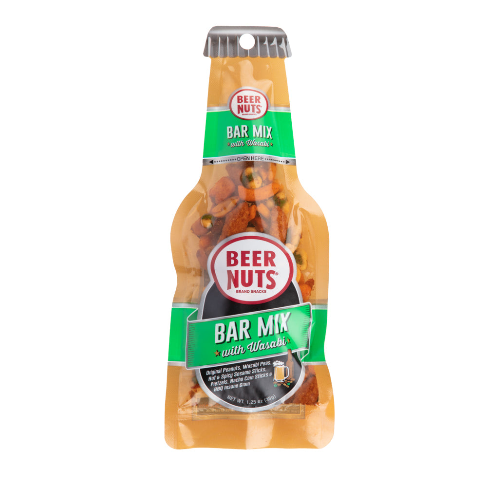 BEER NUTS® Brand Snacks | Bar Mix with Wasabi – Beer Bottle Bag