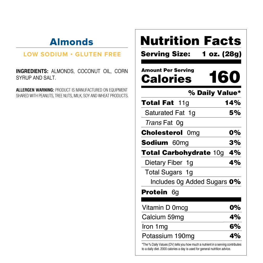 Almonds - 1.5 oz. Tube 30 Ct Keg