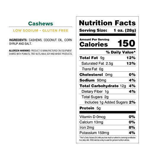 Cashews - 1.5 oz. Tube 30 Ct Keg