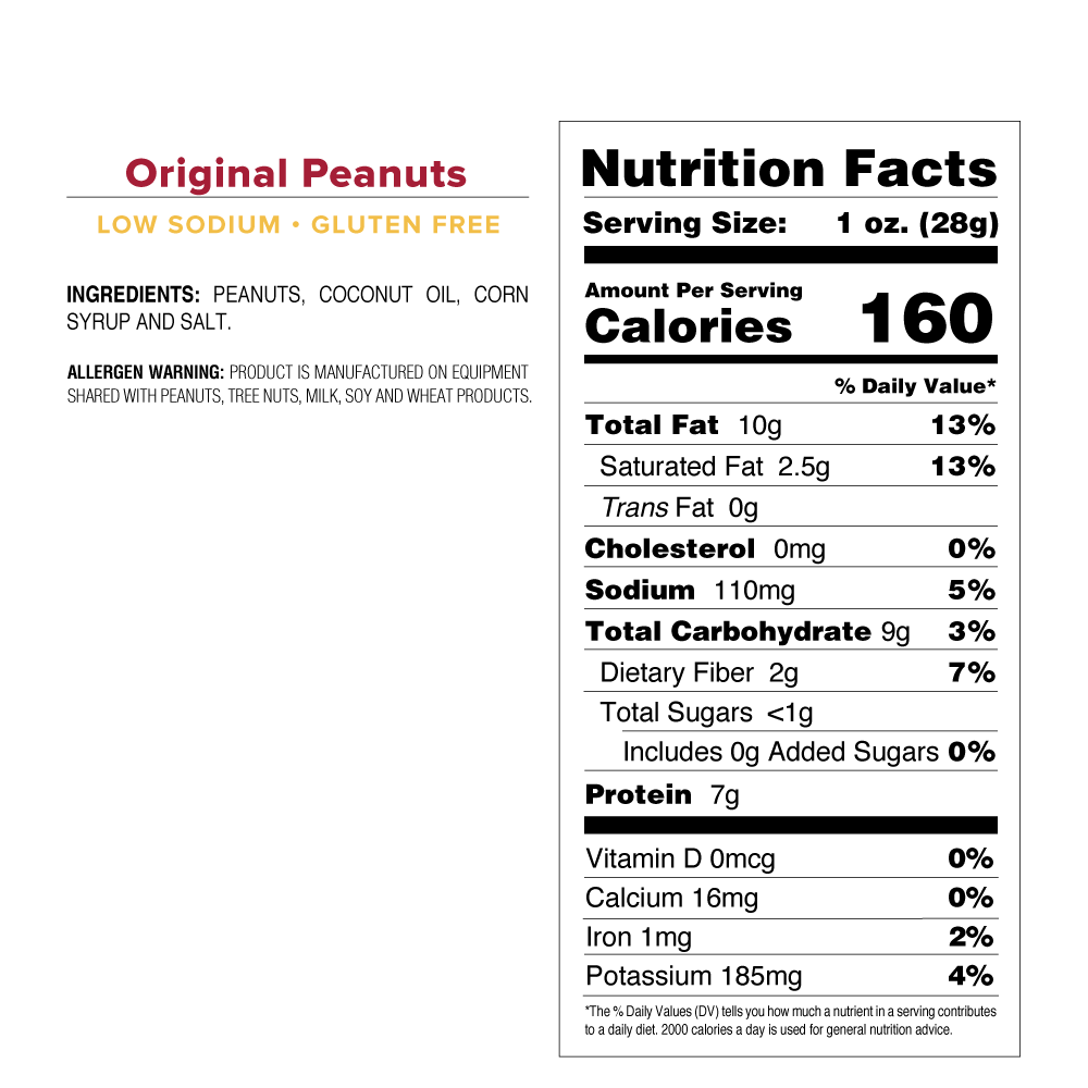 Original Peanuts - 1.5 oz. Tube 30 Ct Keg