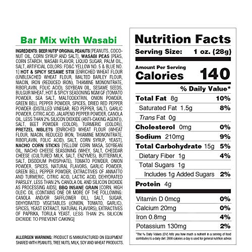 BEER NUTS® Bar Mix with Wasabi – Value Pack Display