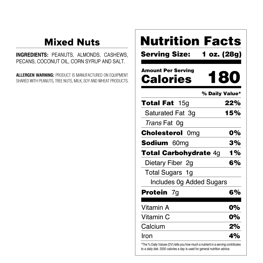 Mixed Nuts - 8 oz. Retro Bag